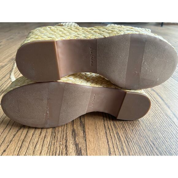 Sam Edelman April Ankle Strap Raffia Wedge Sandal Sz 11 - Picture 11 of 14